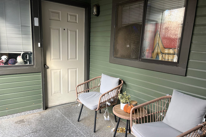 Outdoor Patio with Chairs - Private Room with Bathroom for Sublease Spring Semester 2026