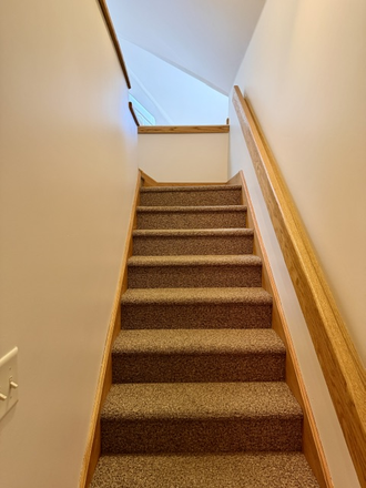 Stairwell to apartment - Beautiful 2BR Apartment. Downtown Amherst, Off street parking, Laundry on site!