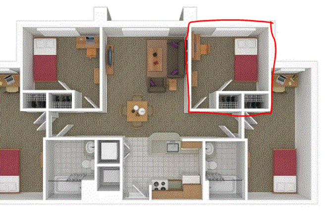 Layout - South Campus Commons, Bldg 1, Summer: June/July 2026 (available late May)
