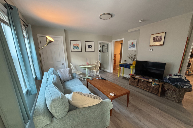 Living Room - 🏠 🌞🅿️🧺 1T-Stop Away!! 2-Bed Magoun/Somerville / In-unit Laundry / 2car parking!! AC. Apartments