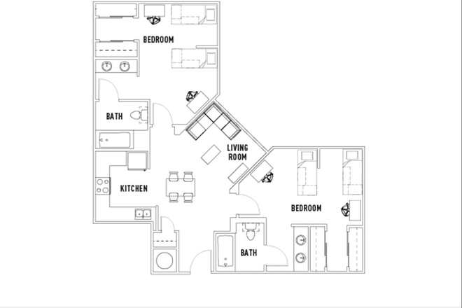 Floor Plan - Plaza Verde Shared 2 Bed 2 Bath