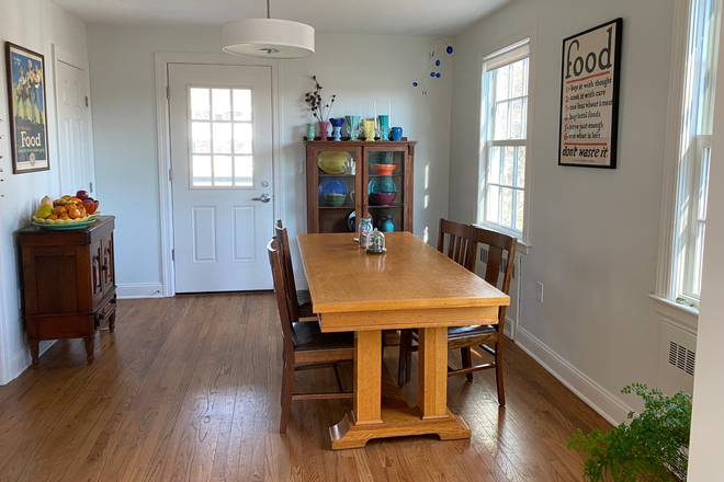 Dining room leading to back porch - Sublet:Furnished 4BR thome for PU Faculty/Staff only-College Rd W-Princeton