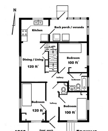 Floor plan - 4812 Erskine Road Calvert Hills College Park MD House