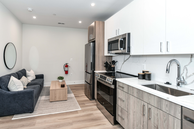 Living area with queen sleeper sofa - HOWARD SUITES - BRAND NEW - FULLY FURNISHED - UTILITIES/WIFI INCLUDED Condo