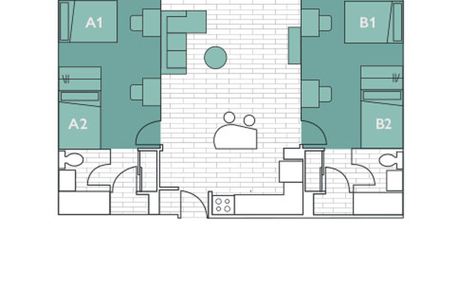 Floorplan (Double occupancy) - Parkside Apartment Housing