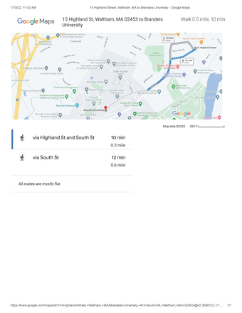 location on Google Map - A large furnished room in a 6b2b shared apt. Walk to Brandeis. 1-year lease.
