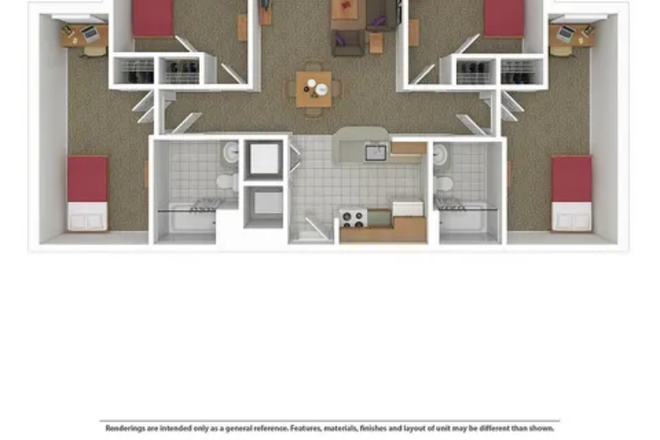 Apartment Layout - South Campus Commons 2 — Lease Transfer for Spring 2026