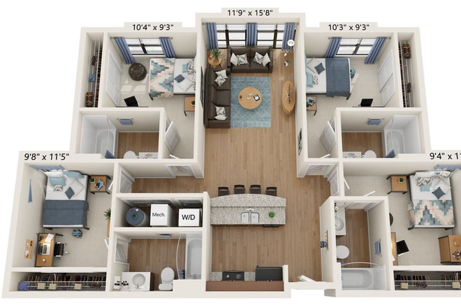 4E Floorplan - The Varsity College park Apartments
