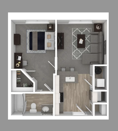 Floorplan - University Edge 1 Bed 1 Bath Sublet Apartments