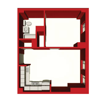 Floorplan - Fully furnished One Western Avenue 1 Bed Room