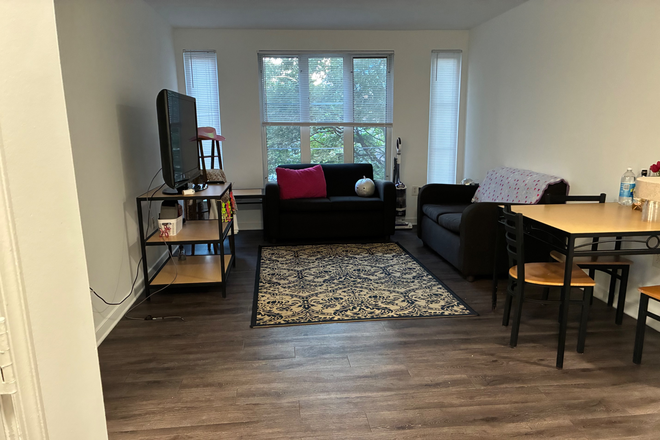 Living and dining room - South Campus Commons Apartments, on University of Maryland, College Park campus