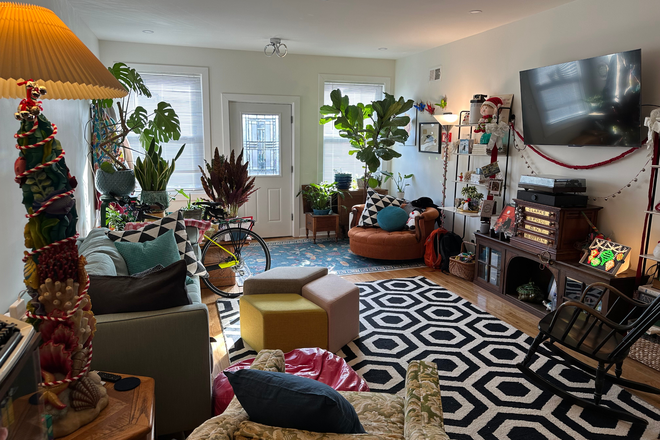 Living room (shared) - Housemate wanted! 2 bed/1 bath semi-private apartment available on quiet street in SW Philly
