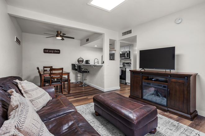 Living Room and Dining Room - Fully Furnished Home Close to Campus All Utilities Included