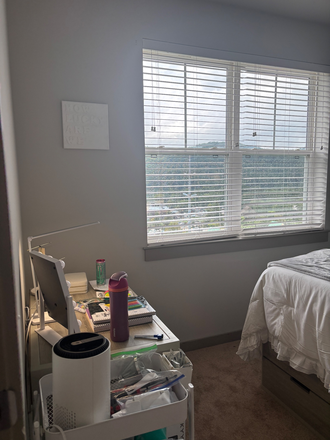 Bedroom and desk - The Finmore at 241 Apartments