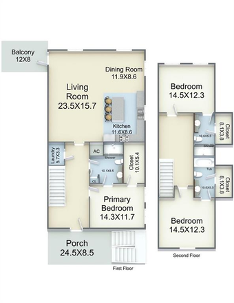Floor layout - SPACIOUS MODERN CONDO -- 2 blocks to Tulane campus!