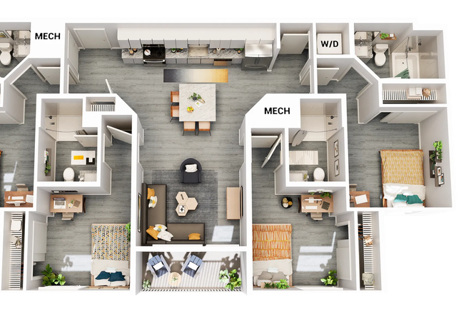 Floor Plan - ? LEASE TAKEOVER – Private Room in Student Apartment Near UCF – 2 Min Drive + UCF Shuttle! ?