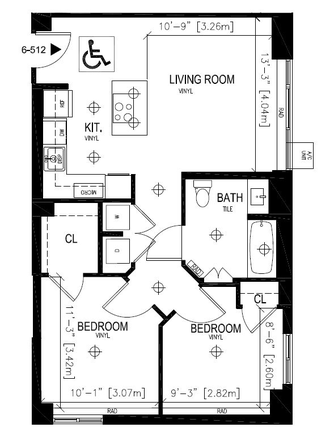 Floorplan - Sublease Available at Soldiers Field Park – Spacious 2BR Apartment