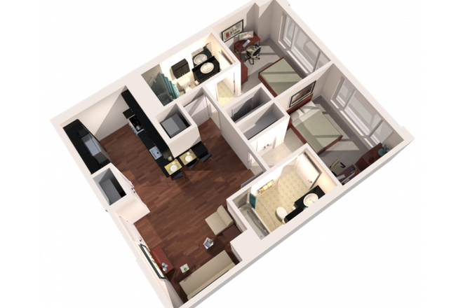 2B2B floorplan - Spot in 2B2B at 929 Apartments