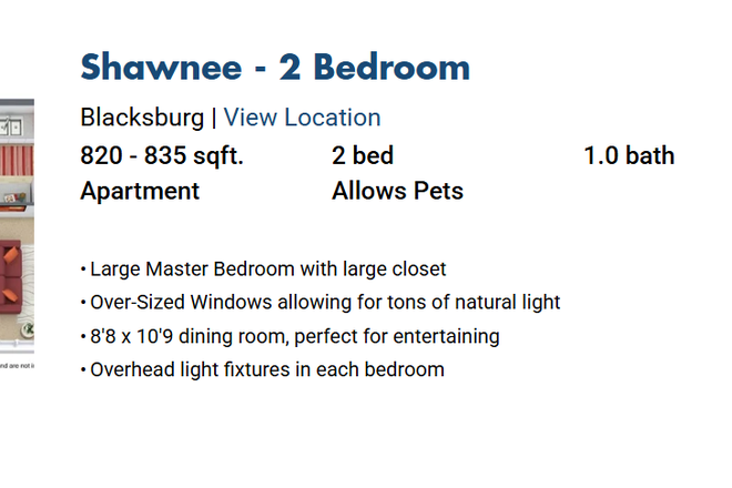 Floor plan - Shawnee Apartments