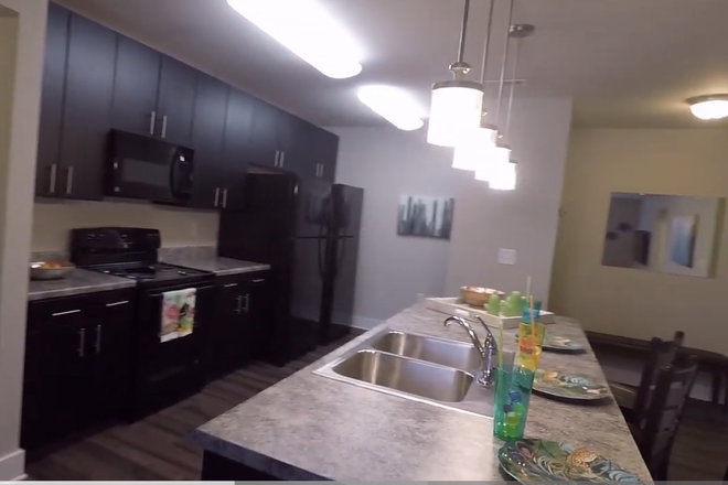 Kitchen with 2 fridges - Oasis 6 bedroom in need of one more male roommate Apartments