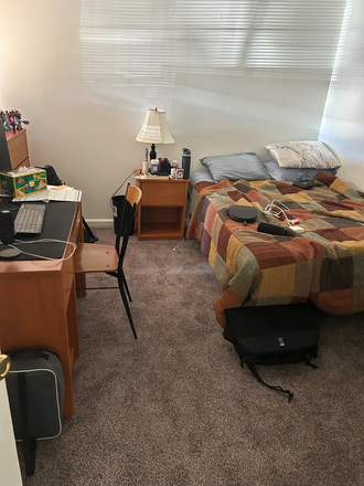 Bedroom after I decorated it. - University Highlands Apartments