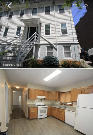 Front of apt and kitchen view - will send pics of the rest of the house upon contact - Summer Sublet next to Harvard Law School / Harvard Engineering Laboratory Apartments