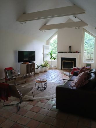 living room/den/library - Large, light-filled, quiet, simply furnished townhome, garden and cat included