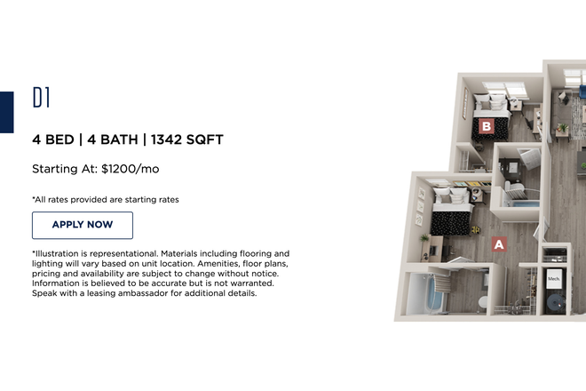 Floorplan - The Metropolitan Tallahassee Apartments