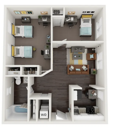 Charles Floor Plan - Towson Place Apartments