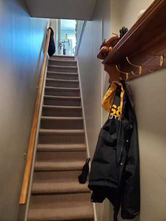 This is the entrance. - 1 bedroom, furnished in a 2 bed 1 bath house