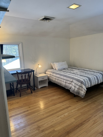 3rd floor bedroom with desk and wall shelves - One furnished room in shared home for PU affiliate only-Hickory Ct-Princeton