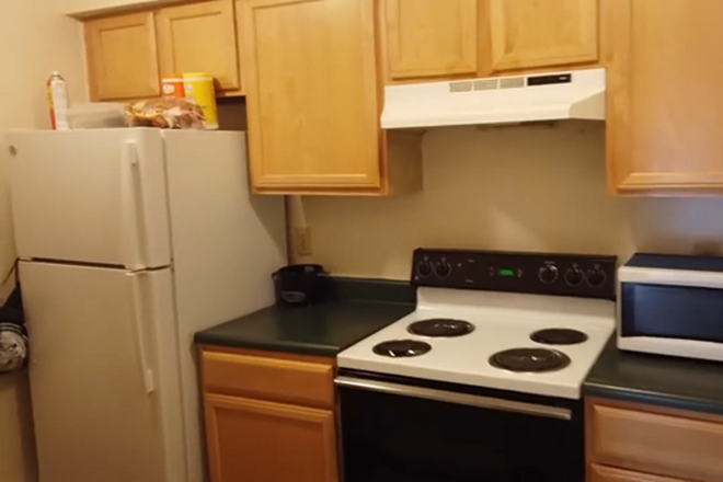 This is the completely furnished  kitchen - 2419 Ohio Avenue Spacious Room for Rent 🏡 Balcony, Closets & Fully Furnished Kitchen Apartments