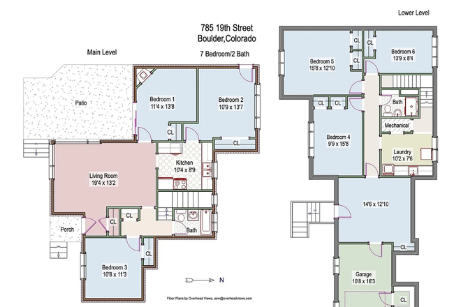 Floor Plan - Large rooms in a spread out floorplan. live comfortably with roommates. One block to campus. Rental