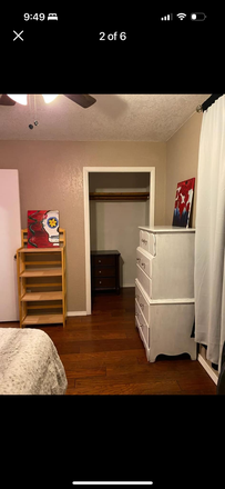Deep closet, chest of drawers, bakers rack, black-out curtains - Furnished Room for rent