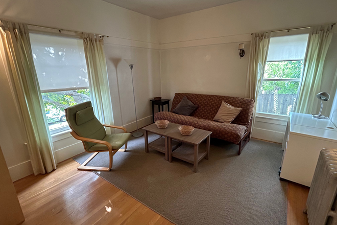 Living Room - Charming, Sunny, Fully Furnished Quiet on Garden in Berkeley's Elmwood 1 Bdrm WALK to campus. Apartments