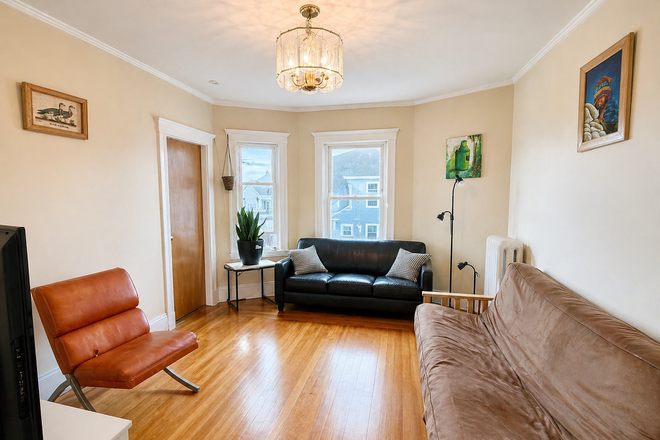 Living Room - Furnished Bedroom Available 06/01. Short or Long Term. Parking Included. Walk to Tufts! Apartments