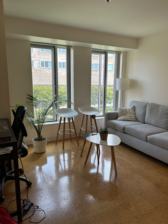 Living room - 1B1B One Western Avenue, HBS Campus Apartments