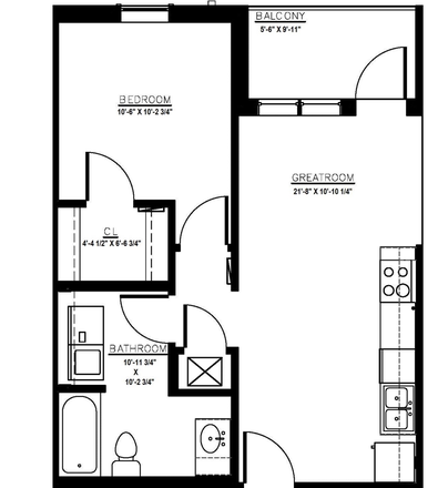 Floor Plan - BroadStreet Village Apartment Unit Available-Short Walk to Campus