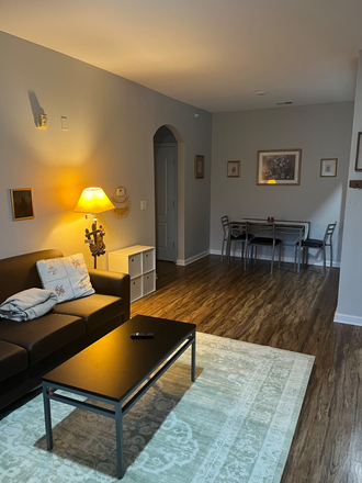 Living Room - Spacious Furnished Room for Rent in 3BR Apartment Near Campus – Move In Jan