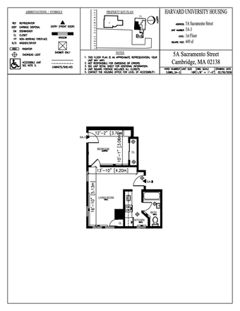Floorplan of advertised unit - Cambridge apartment in historic, wood-framed house (15-minute walk from Harvard Square)