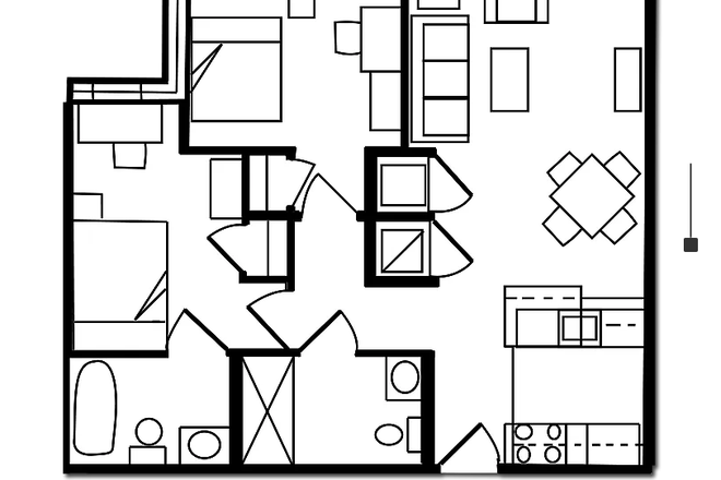 Full apartment floor plan - Apartment just off campus