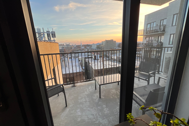 Large high-floor balcony - 2BR Prospect Park Apartment, High Floor, Bright, Amenities Included