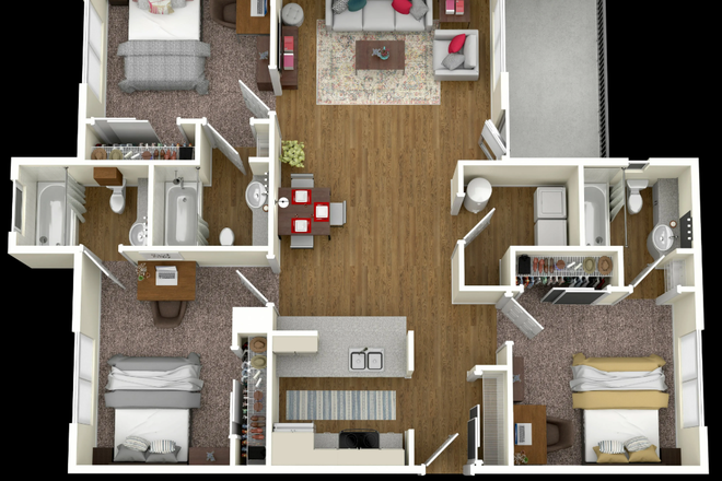 Apartment Floorplan - [RE-LET] 5261 The London Apartments [FIRST MONTH PAID]