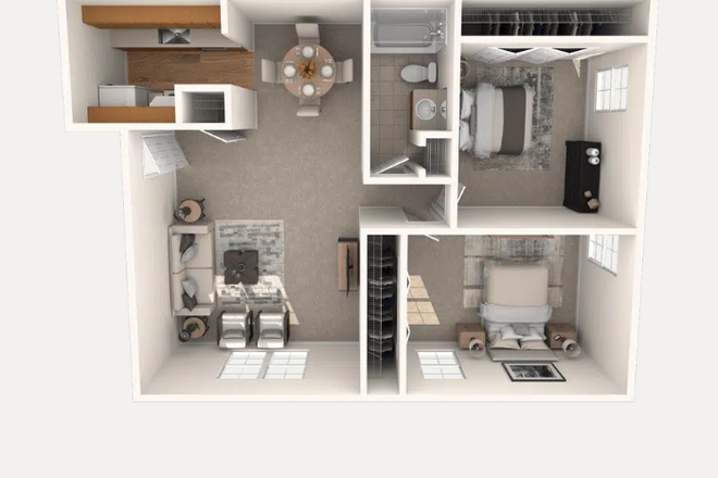 Floor plan - Boulders Apartments - Looking for 1-2 roommates for bedroom/living room