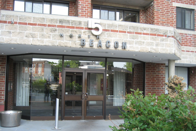 Front entrance to building - Furnished 2BR Condo at 15 N Beacon St