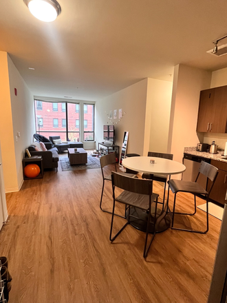 Living room and kitchen set up - One Bedroom and Bathroom in 4x4 Apartment
