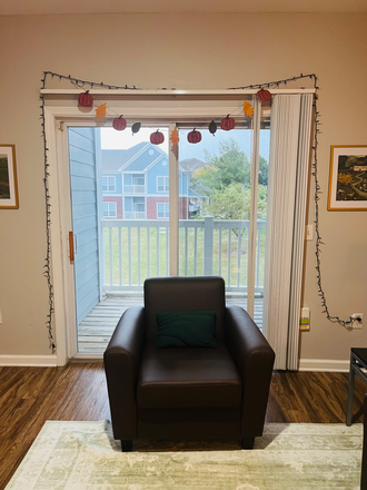 Living Room - Spacious Furnished Room for Rent in 3BR Apartment Near Campus – Move In Jan