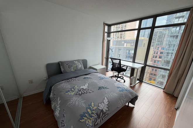 Bedroom - Spacious Furnished Bedroom with Private Bath in 2-Bedroom Condo near UofT