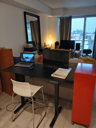 Work area - Furnished 1 Bedroom condo unit in secure building. Short term sublease. Perfect for one semester
