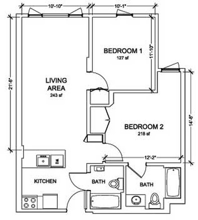 floorplan - Modern Downtown Apartment